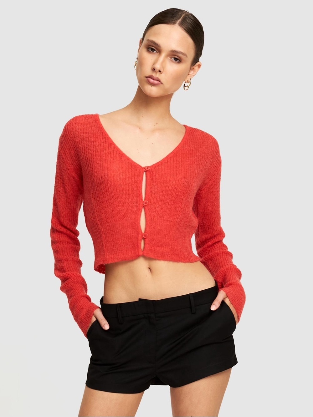 Lioness Heartbreaker Cardi Sweater Cardigan Crop Open Front button up going out